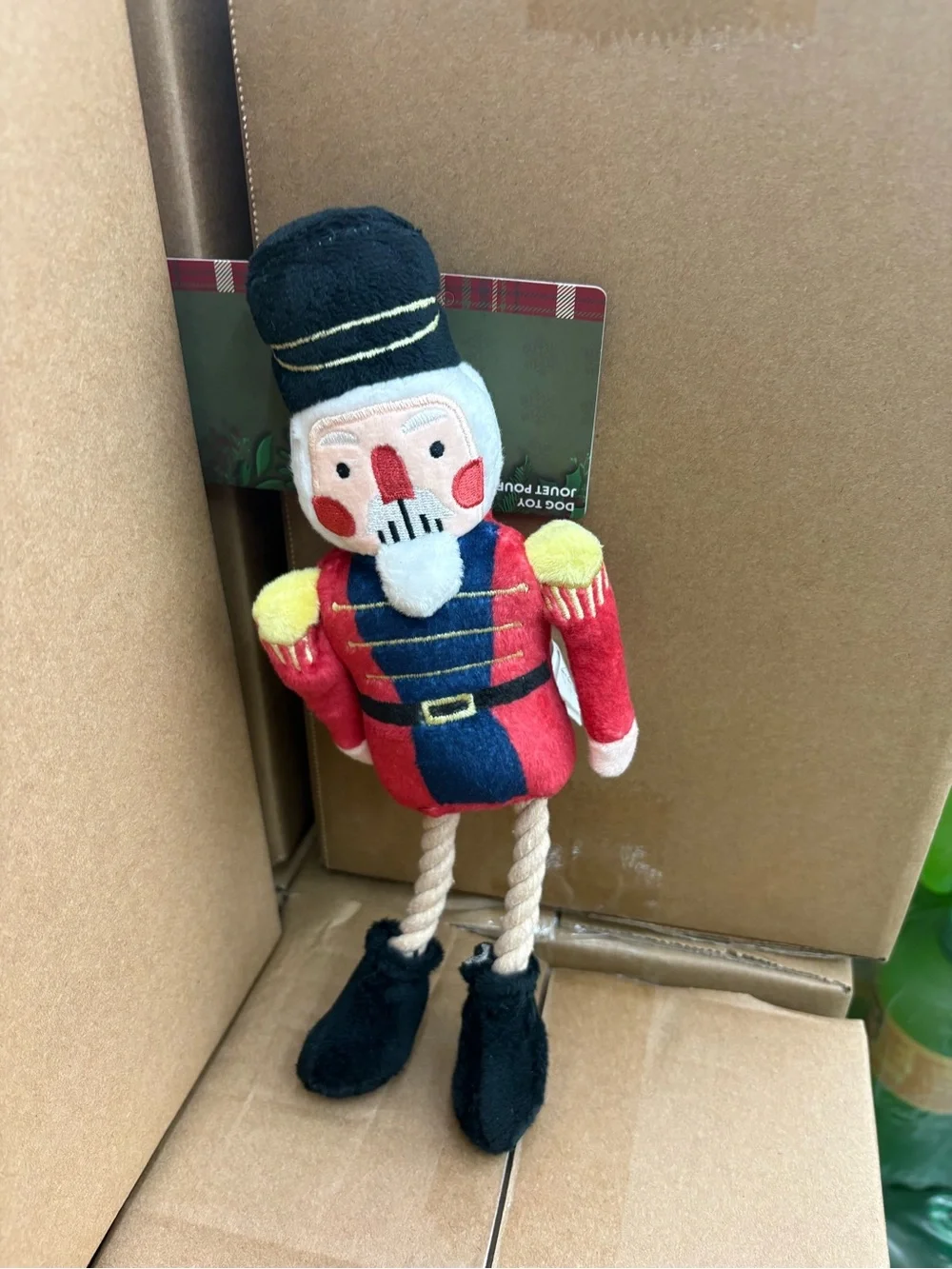 Holiday Nutcracker Plush Dog Toy - Red & Black